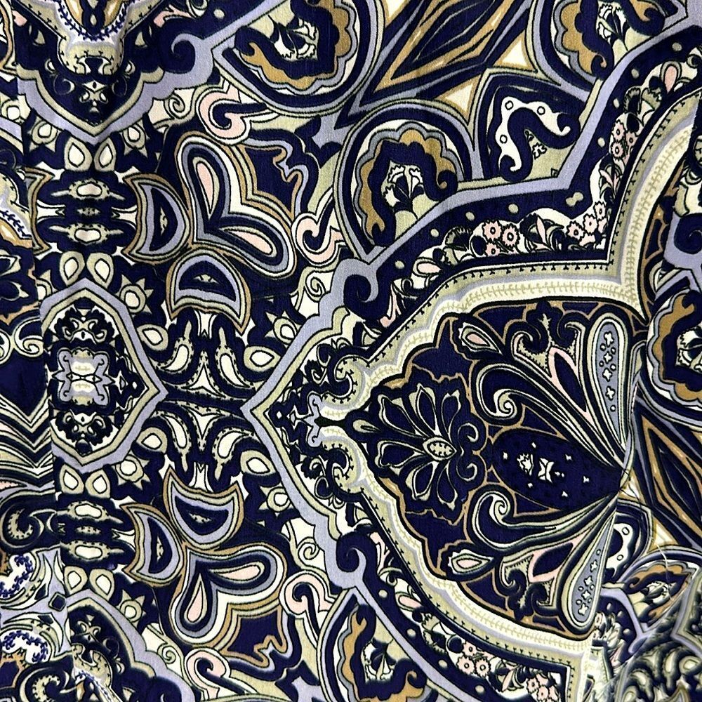 Chico's Purple Paisley Open-Front Blazer Jacket - Picture 3 of 16